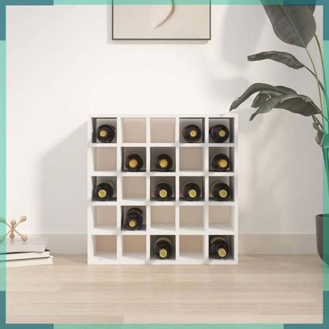821538 Cave à vin Blanc 56x25x56 cm Bois massif Pin (1/5)