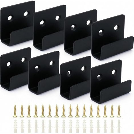 APEX 8-teiliges Set robuster Wandhaken mit Schrauben, stabile Edelstahlhalterung zur Präsentation von Keramikfliesen, Bilderrahmen und Spiegeln, Schwarz, 11 mm Innenbreite (1/5)