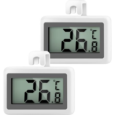 2 Pièces Thermomètre Frigo Numérique, Mini Magnétique Thermomètre Congélateur avec Crochet, Mesure -50°C à +70°C, pour Réfrigérateur et Cuisine (1/5)