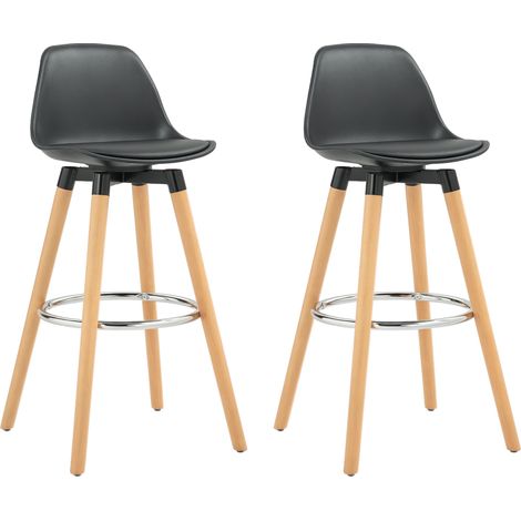Lot de 2 tabourets de bar PALOMA noirs