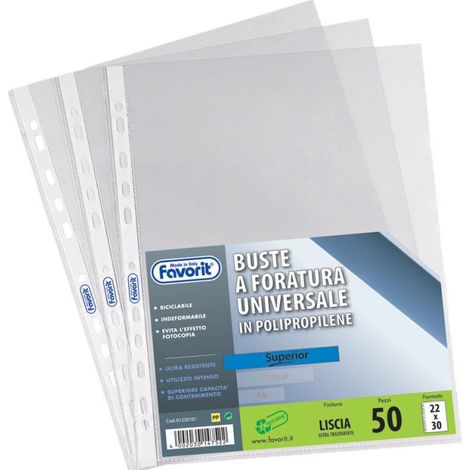 BUSTE FORATE LINEAR 22X30 100MY (50 PEZZI)