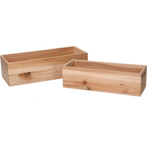 Caisse en bois naturel rectangulaire cm32x13h9