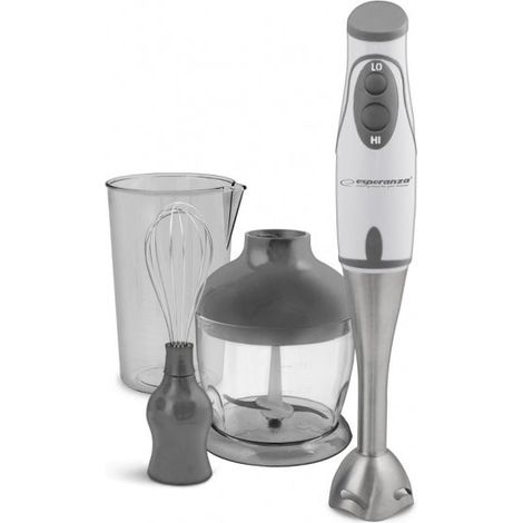 Esperanza EKM003E Pesto - Frullatore manuale (450 W, metallo), colore bianco e grigio