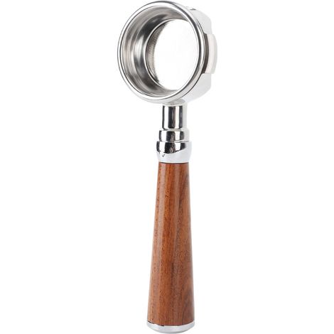 Convient pour la machine à café Expobar E61, poignée creuse en acier inoxydable sans fond, poignée en bois massif, accessoires pour machine à café, base en acier et bois de santal rouge de 58 mm (1/5)