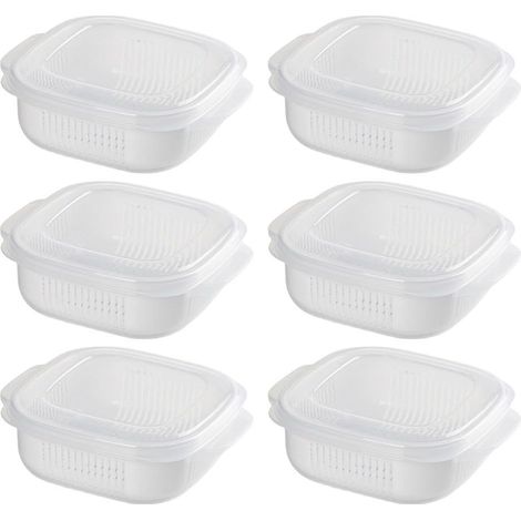 Boîte de rangement hermétique pour riz — Conteneur alimentaire compact et réutilisable pour cuisine et réfrigérateur, avec couvercle transparent — 6,1 x 5,16 x 1,54 pouces (1/4)