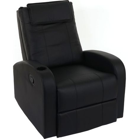 [NEUWERTIG] Fernsehsessel Brüssel, TV Sessel Relaxsessel Liegesessel, Kunstleder schwarz
