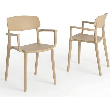 Lot de 2 Fauteuils de Jardin Kaki Polypropylène - Zaole (1/5)