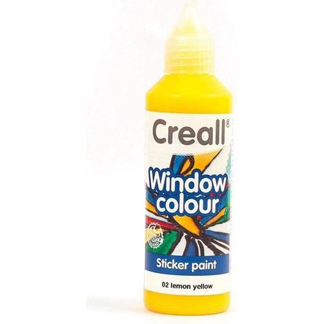 Peinture repositionnable pour vitres Creall Glass 80 ml - jaune citron