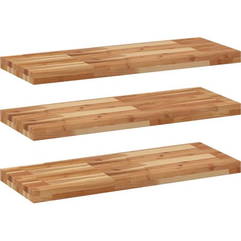 Maison Exclusive - Schweberegale 3 Stk. 80x30x4 cm Massivholz Aka