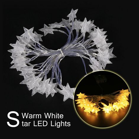 Eosnow Batteriebetriebene LED-Lichterkette Ejoyous 6 m 19 Fuß 40 sternförmige LED-Feen-Deko-Lichterketten