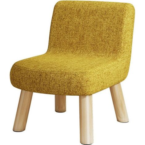 Tabouret - tabouret rond, tabouret bas, tissu, bois massif, 30x30x35cm (1/5)