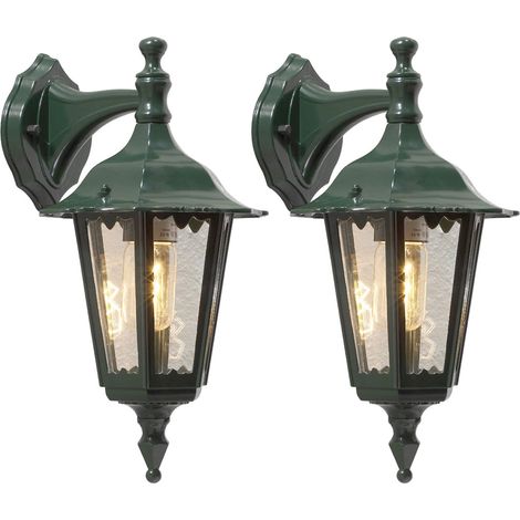 2er-Set hängende Wandleuchten FIRENZE, E27, Aluminium grün (1/4)