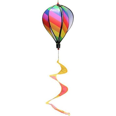 Coloré Moulin à Vent Montgolfière,Spirale en Tissu Girouette à Vent Suspendu Arc en Ciel Décoration de Fête pour Jardin Extérieur (1/3)