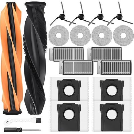 Lot de 20 Accessoires pour Robot Aspirateur Mova V50 Ultra, Dreame X50 Ultra/L50/L40s Pro Ultra/Matrix10 Ultra, 2 Brosses Principales, 4 Sacs à Poussière, 4 Serpillière, 4 Filtres, 4 Brosses Latérales (1/5)