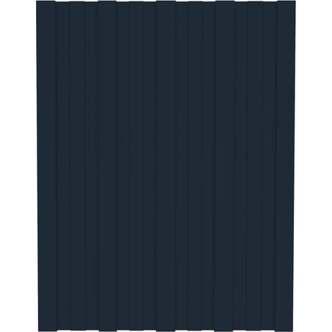 Vidaxl – Panneau de toiture 12 pcs anthracite 60 x 45 cm – Acier galvanisé 0,23 mm – Installation rapide pour structures temporaires (1/5)