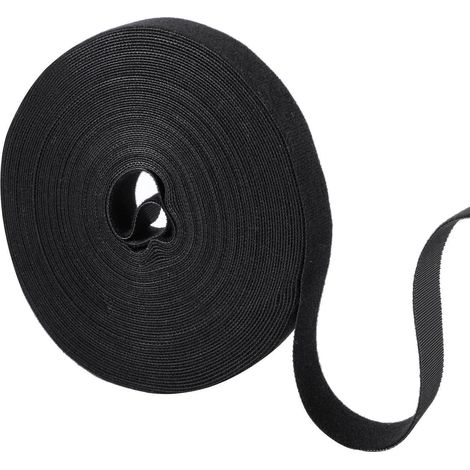 Klettband 10m 20mm Kabelbinder selbstklebend schwarz 10m-20mm (1/5)