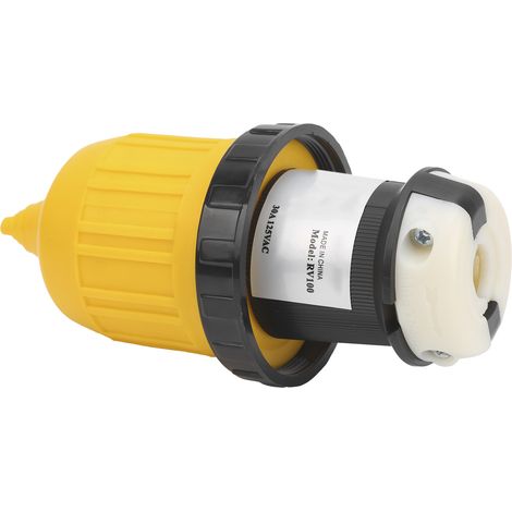 Connecteur RV 30Amp 125V avec bouchon verrouillable et anneau, prise électrique étanche pour caravane et remorque, couvercle inclus. (1/5)