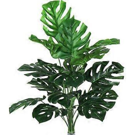 Végétation artificielle réaliste, faux Monstera résistant aux UV, décoration tropicale pour l'extérieur (74 cm / 29 po)