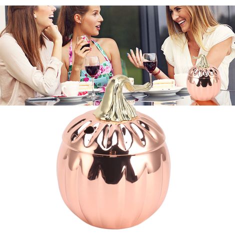 500-ml-Cocktailglas in Roségold, Kürbisform aus Edelstahl 304, mit Deckel (1/5)