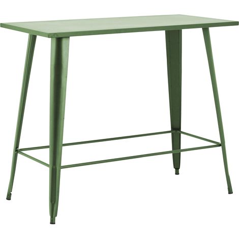 Table haute de jardin en acier vert cactus