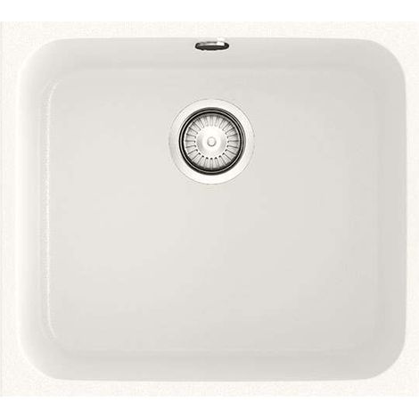 POALGI Fregadero de cocina 1 seno 50x40cm bajo encimera blanco RocStone Modelo Gandia (1/2)
