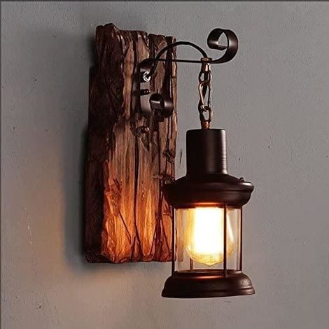 Style rural américain applique murale chambre chevet créativité personnalité Vintage industriel vent allée LOFT navire bois (1/4)