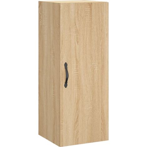 Armoire murale rangement élégante 34,5 x 34 x 90 cm design contemporain en bois d'ingénierie chêne sonoma (1/5)