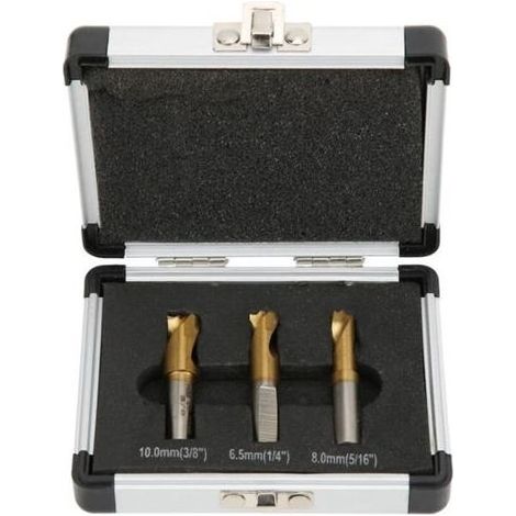 Pair CSPARKV 3Pcs Foret à Dépointer, 6.5mm/8mm/10mm Foret Coupeur de Soudage par Points Ensemble Fraises à Dépointer pour Enlever les Joints de Soudure en Tôle (1/3)
