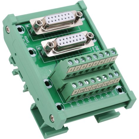Module de bornier DB15-M6 à double tête pour montage sur rail DIN vers connecteur pour circuit imprimé (1/5)