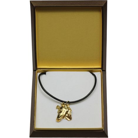 Collie de pelo largo, collar para perro Collie de pelo largo en caja de regalo, colgante chapado en oro para amantes de los perros, impresionante joyería de Art-Dog (1/5)