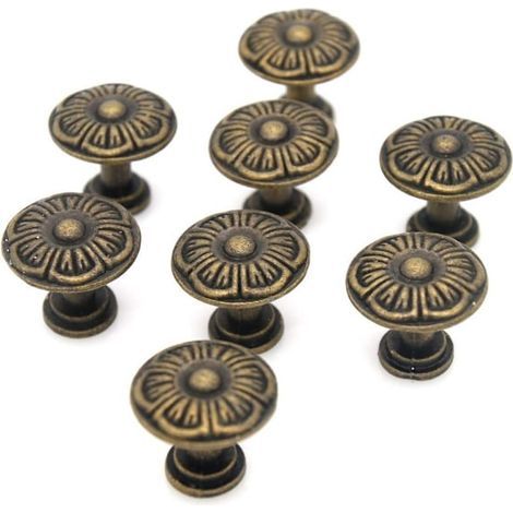 Set of 8 furniture handles, drawer knobs, brass knobs (1/5)