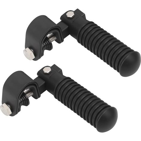 Paire de repose-pieds pour moto avec collier de serrage pour barre de choc de moteur de 2,5 cm (Noir) (1/5)