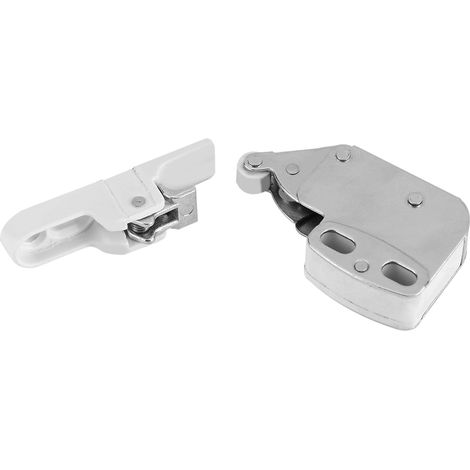 Poussoir à ouverture tactile pour armoire, loquet de porte sans poignée, fermeture amortie, tiroir et meuble de cuisine, lot de 2, blanc, 32 mm (1/5)