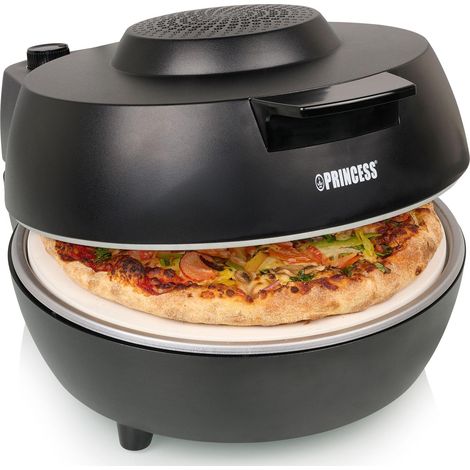 Four à pizza électrique 1200 W – Température max 400 °C – Fonction minuteur – Boîtier Cool-Touch double paroi – Pierre à pizza céramique – Princess