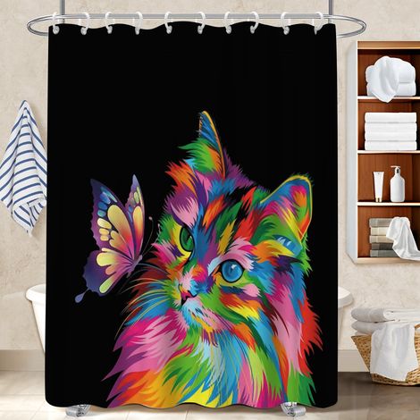 Rideau de bain en polyester 180x180 souple rideau imperméable pour cacher un carrelage un peu vieillot (1/5)