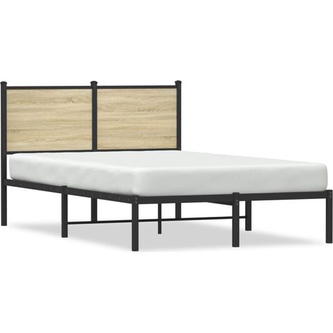 Maison Exclusive - Giroletto senza Materaso in Metallo Rovere Sonoma 120x200 cm (1/5)