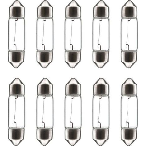 10x Ampoule navette 12V 5W 8x28mm SV7 universelle bricolage éclairage lumière