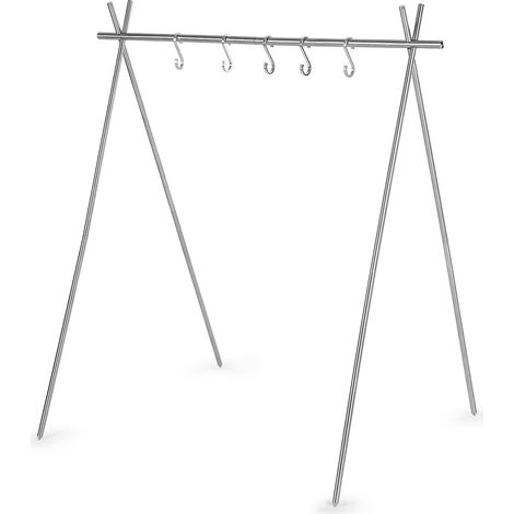 Portable pliable en acier inoxydable pour camping support de suspension pour casseroles et porte-vêtements
