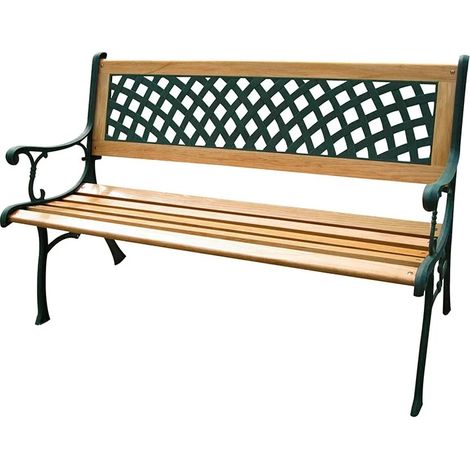 Panchina in Ghisa Legno da Esterno Rombi Panca Arredo Giardino Seduta Terrazzo