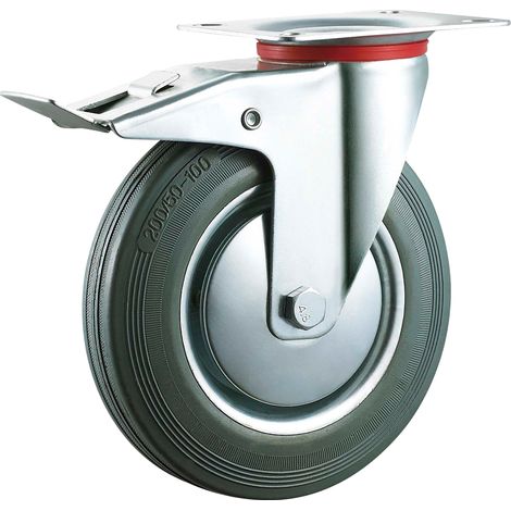 RUOTA PER CARRELLI ART. 80 ÃE¸ mm 125 - piastra mm 105 x 85 - capacitÃE kg 80  - UNIKO