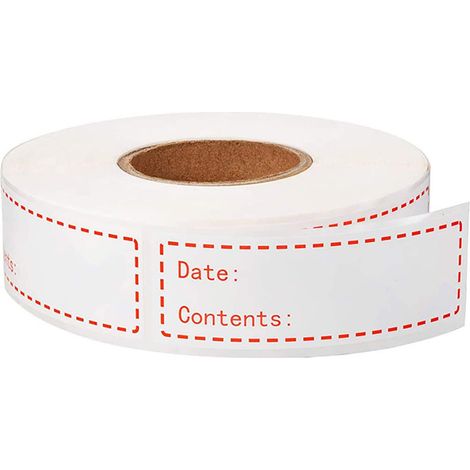 500 Blatt, 2,5 x 7,6 cm, selbstklebende, entfernbare Aufbewahrungsaufkleber, rote Etiketten, Datumsetiketten für Lebensmittel im Gefrierschrank, fettbeständig, leicht zu reinigen