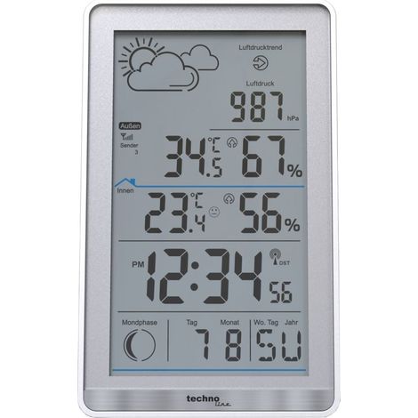 Technoline Wetterstation WS 9218 silber tragbare Wetterstation
