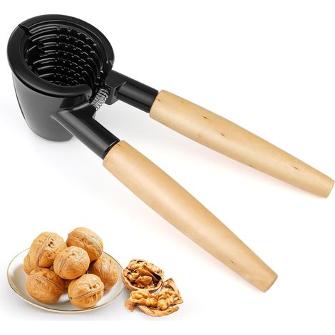 Nussknacker, multifunktionaler Nussknacker aus Aluminium, einfacher Nussknacker mit Holzgriff, geeignet für Pekannüsse, Mandeln, Haselnüsse