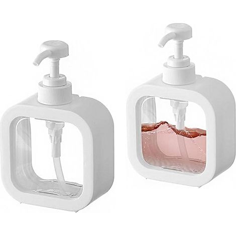 Filiyano-Pompe à savon ING, réservoir de liquide vaisselle en 2 compartiments, réservoir à pompe blanc de 300 ml, petite pompe à savon en plastique (1/5)