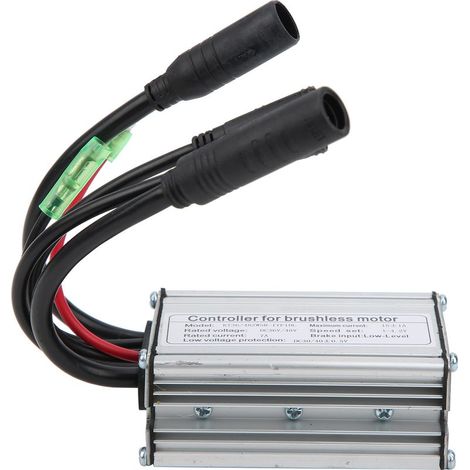 Contrôleur Moteur DC 6 Tubes 36V 48V 15A Étanche pour Vélo Électrique avec Connecteur Phare