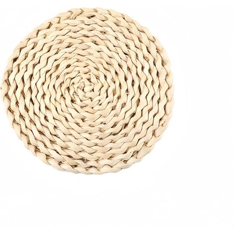 Lot de 2 dessous de plat résistants à la chaleur - Motif épi de maïs - Usage domestique, dessous de plat pour assiettes et plats à four - Rond - 20 cm - Beige (1/5)