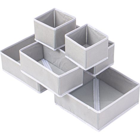 Kit 6 Organisateurs Pliables 3 Tailles - Boîtes Multifonctions sans Couvercle pour Jouets/Vêtements/Chambre Enfant (1/5)