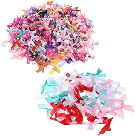 100 mini nœuds en ruban de satin pour fleurs, cadeaux, artisanat, décoration de mariage, ornement (1/4)