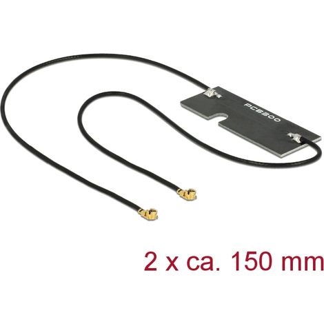 Doble antena WLAN 802.11 ac/a/h/b/g/n 2 x I-PEX Inc., MHFÂ® I macho de 3 - 5 dBi y PCB de 1.13 2 x 15 cm interna autoadhesiva
