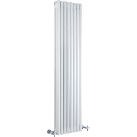 Hudson Reed Windsor - Radiateur Rétro Vertical Blanc à Colonnes 3 x 8 - 1373 Watts - 150 x 38cm